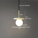 Axyaa Marble Copper LED Pendant Lamp for Modern Interiors