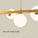 Axyaa Glass Ball Woodware Chandelier for Bedroom Living Room Lighting
