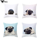 Axyaa Pug Dog Pillow Case 45*45CM Cute Dog Decorative Cover