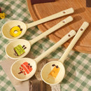 Cute Boba Ceramic Soup Spoon Set by Axyaa: Hand Painted Long Handle Kitchen Accessories