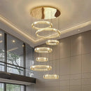Axyaa Luxury Crystal Chandelier Pendant Light Gold Chrome Finish Modern Living Room Lighting