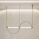 Axyaa Minimalist Tea Room Pendant Light - Nordi Creative Half Circular Arc Study Lamp