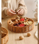 Axyaa Fruit Tray and Candy Box Set, Imitation Rattan Woven Basket