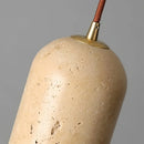 Axyaa Stone Wabi Sabi LED Pendant Light Fixture in Wood Yellow Travertine