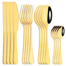 Axyaa 16-Piece Stainless Steel Western Dinnerware Cutlery Set
