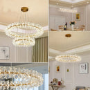 Axyaa K9 Crystal Chandelier: Luxury Nordic LED Lighting for Home Decor