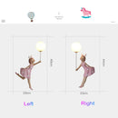 Axyaa Moon Lamp Resin Girl Wall Light for Kids Nursery