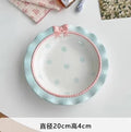 Axyaa Pink Tender Dessert Bow Plate Deep Fruit Household Tableware