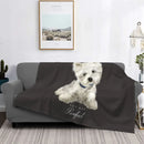 Axyaa Westie Dog Anatomy Flannel Blanket - Cozy Home Sofa Office Travel Throw