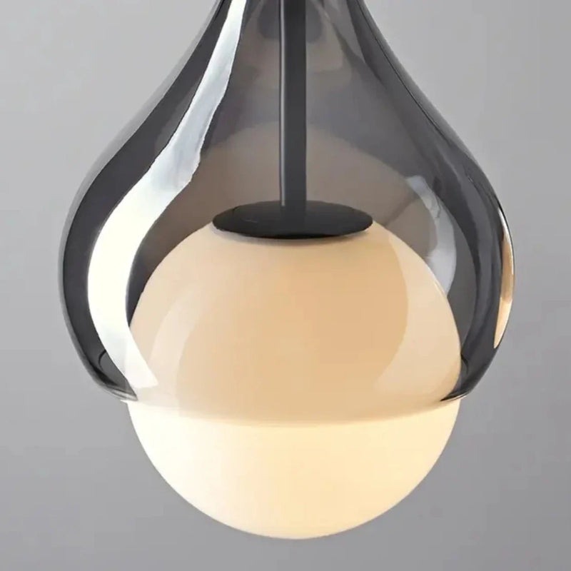 Axyaa Smoke Grey Glass Pendant Lamps for Kitchen Dining Table Light - Hanging Light for Living Room and Bedroom