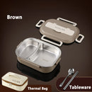 Axyaa Stainless Steel Insulated Bento Lunch Box Set with Bag - Office, School, Commercial