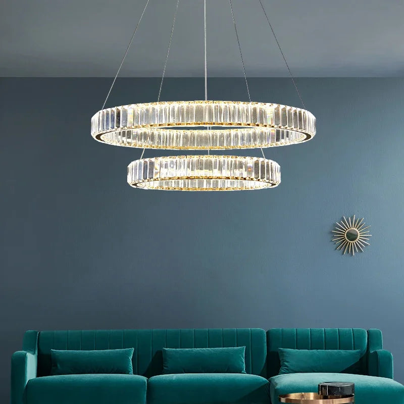 Axyaa Crystal Ceiling Pendant Chandelier for Elegant Room Decor