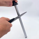 Axya Oval Diamond Sharpener Steel with ABS Handle - Professional Knife Sharpening Rod