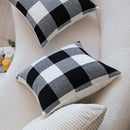 Axyaa Plush Plaid Cushion Cover - Soft & Modern 45x45cm Home Decor