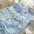 Axyaa Summer Seersucker Comforter Quilt - Cool & Refreshing Machine Washable Blanket