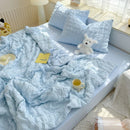 Axyaa Summer Seersucker Comforter Quilt - Cool & Refreshing Machine Washable Blanket