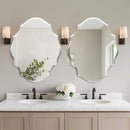 Axyaa Scalloped Oval Mirror with Beveled Edge for Bathroom & Living Room