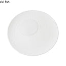 Axyaa White Ceramic Dinner Plate Set for Restaurants: Main Dish, Steak, Sushi & More