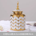 Axyaa White Golden Vase: Modern Ceramic Decor for Home Dining Room Floral Display