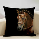 Axyaa Horse Pattern Cushion Cover 45x45cm Linen for Home Living Room Art Decoration