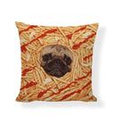 Axyaa Pug Food Print Cushion Cover Decorative Square Pillowcase for Sofa and Car Seat