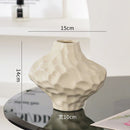 Axyaa Silver Ceramic Vase with Stone Grains and Geometric Slices