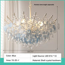 Axyaa Luxury Vintage Shell Crystal Chandelier in Blue/White