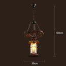 Axyaa Industrial Glass & Wood Chandelier - Retro Style for Restaurants, Bars & Coffee Shops