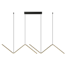Axyaa Modern Black & Golden LED Wave Pendant Chandelier