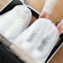 Axyaa Shoe Storage Bag Drawstring Pouch Non-woven Organizer Cover White Protective