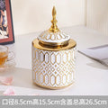 Axyaa White Gold Ceramic Vase General Jar Jewelry Storage Creative Decorations