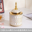 Axyaa White Gold Ceramic Vase General Jar Jewelry Storage Creative Decorations