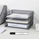 Axyaa Mesh Collection Black 4-Tier Desktop Document Tray Organizer
