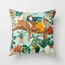Axyaa Cute Animal Print Polyester Pillowcase for Bedroom Living Room 45x45cm