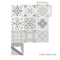 Axyaa Vintage Mediterranean Blue Waterproof Wall Tile Sticker