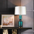 Axyaa Crystal Glass Bottle Table Lamp: Modern LED Lighting for Bedroom and Study