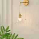 Axyaa Nordic LED Glass Wall Lights with Pull Chain Switch