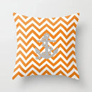 Axyaa Geometric Pattern Print Orange Car Sofa Cushion Cover