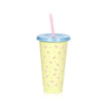 Axyaa Bow Design Reusable Plastic Water Cup with Straw Lid - Portable Drinkware Mug