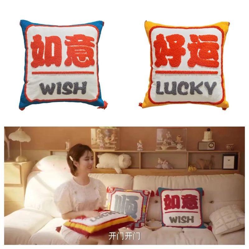 Axyaa Chic Embroidery Cushion Covers - Lucky Gift Home Decor Pillowcase