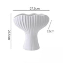 Axyaa Striped Ceramic Flower Pot Vase for Home Décor - Nordic Minimalist Design