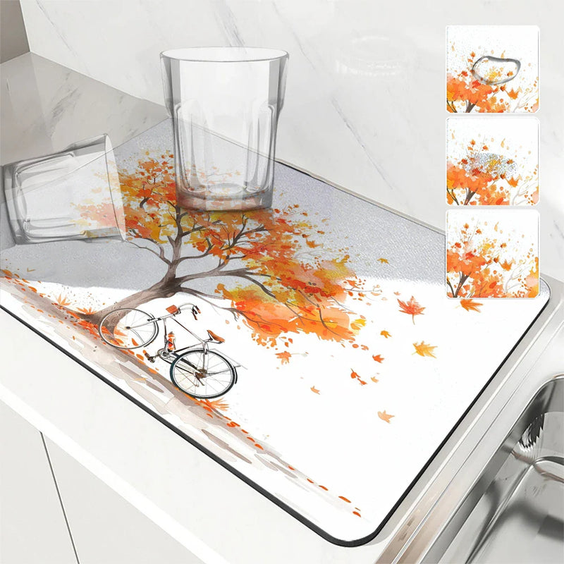 Axyaa Autumn Maple Watercolor Drying Mat