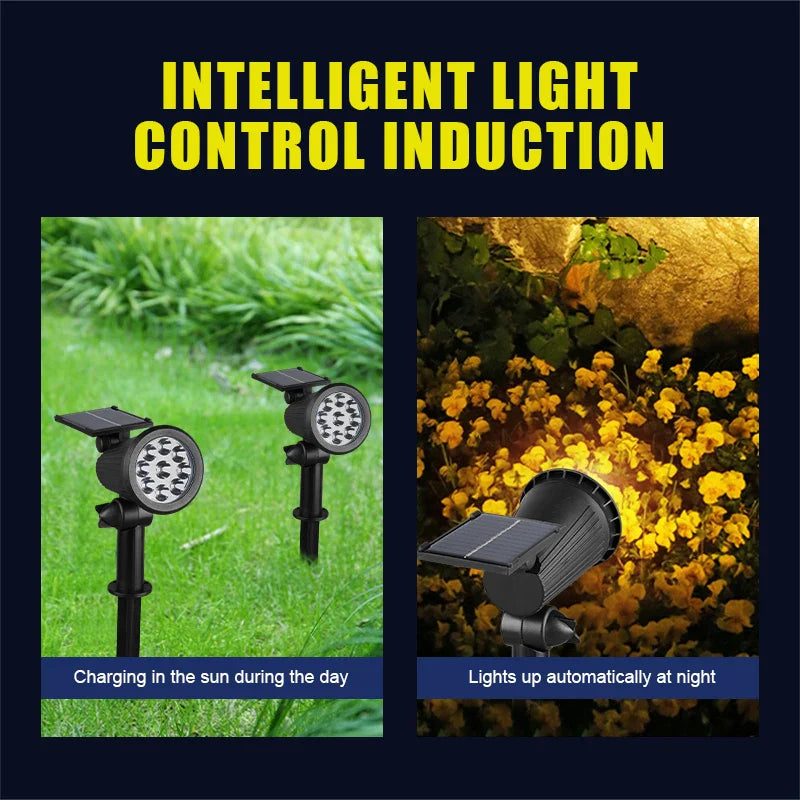 Axyaa Solar 9LED Spotlight: Adjustable, Waterproof Outdoor Landscape Lighting