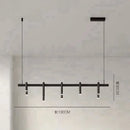 Axyaa Modern U-Shaped Chandelier Red Black Metal Cord Adjustable Dining Kitchen Bar