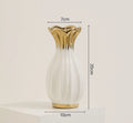 Axyaa Elegant White Ceramic Vase with Water Nourishing Rose Flower Arrangement