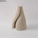 Axyaa Wrinkled Art Ceramic Vase for Flower Arrangements, Hydroponics, and Decor