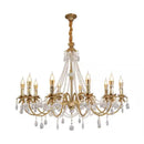 Axyaa Crystal Chandelier LED Hanging Lamp for Luxury Living Room Decor