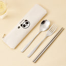 Axyaa Stainless Steel Outdoor Dinnerware Set with Waterproof Cutlery Bag