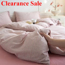 Axyaa Cotton Stripe 3-Piece Duvet Cover Set, Yarn-Dyed, Soft Bedding, Multiple Sizes