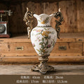 Axyaa Retro Ceramic Vase Handicraft, American Home Decor Double-Ear Cup Design